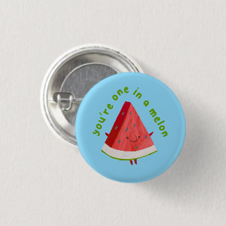 Badge Rond 2,50 Cm Joli jeu de mots drôle sur la pastèque Un dans une