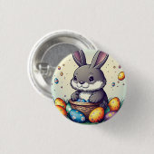 Badge Rond 2,50 Cm Joli lapin de Pâques (Devant & derrière)