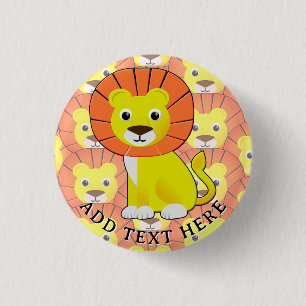 Badge Rond 2,50 Cm Joli Lion Bébé sur tout le Motif d'impression