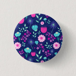 Badge Rond 2,50 Cm Joli motif floral de fond