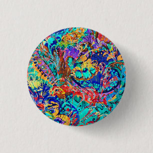 Badge Rond 2,50 Cm Joli motif floral vintage coloré