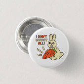 Badge Rond 2,50 Cm Joli Petit Lapin Tenant Sa Carotte (Devant & derrière)