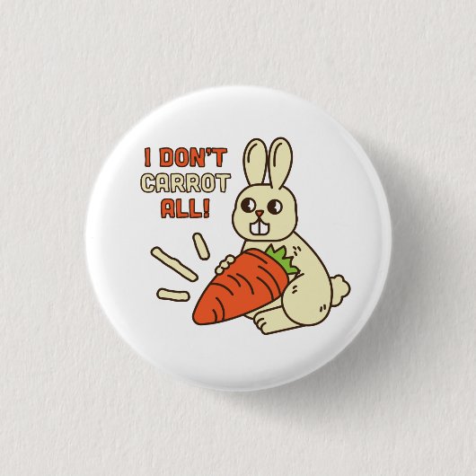 Badge Rond 2,50 Cm Joli Petit Lapin Tenant Sa Carotte (Devant)