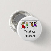 Badge Rond 2,50 Cm Jolie assistante pédagogique avec dessin pour enfa (Devant & derrière)