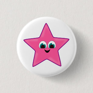 Badge Rond 2,50 Cm Jolie étoile rose heureuse