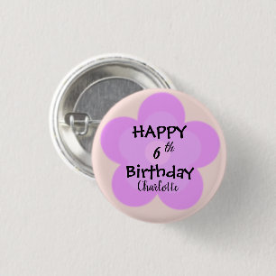 Badge Rond 2,50 Cm Jolie fleur marguerite colorée Gradient Nom de l'a