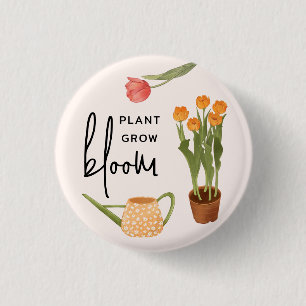 Badge Rond 2,50 Cm Jolie Plante de script croissance fleur Tulip