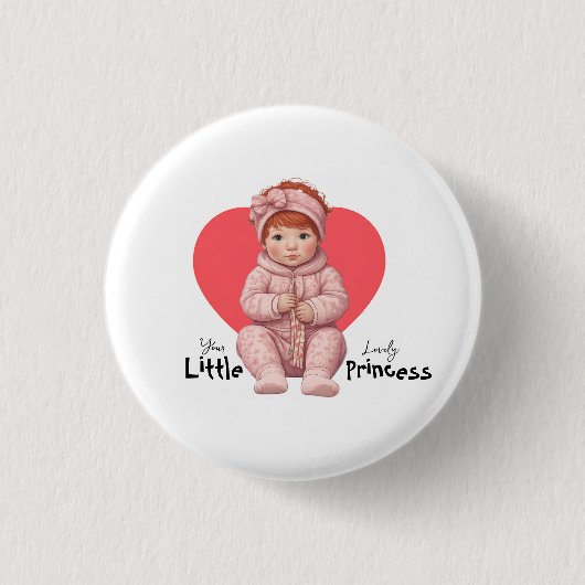 Badge Rond 2,50 Cm Jolie Princesse Bébé (Devant)