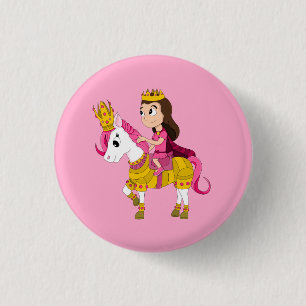 Badge Rond 2,50 Cm Jolie princesse caricaturale
