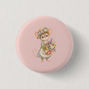 Badge Rond 2,50 Cm Jolie Souris des Bois – Cottage Européen