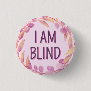 Badge Rond 2,50 Cm Jolies Feuilles Botaniques Roses Je Suis Aveugle