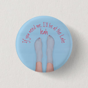 Badge Rond 2,50 Cm jolis pieds trempant dans l'eau fraîche bouton