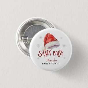 Badge Rond 2,50 Cm Jolly Santa Hat Baby shower invité gardien cadeau