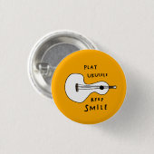 Badge Rond 2,50 Cm Jouer ukulele, garder le sourire (Devant & derrière)
