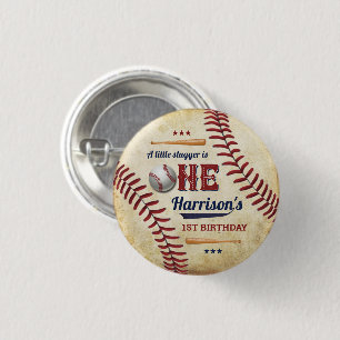 Badge Rond 2,50 Cm Jouets de baseball vintages 1er anniversaire