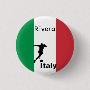 Badge Rond 2,50 Cm Joueur de football, Italie personnalisable