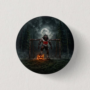 Badge Rond 2,50 Cm Joueur de football Loup-Garou Halloween Horreur Ar