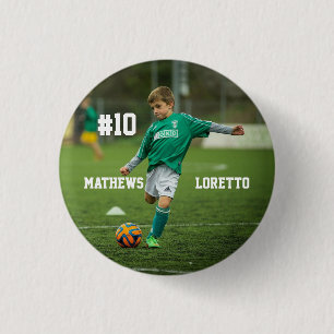 Badge Rond 2,50 Cm Joueur de soccer Extraordinaire Ajouter le numéro