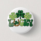 Badge Rond 2,50 Cm Jour de la Saint Patrick vert Lucky (Devant)