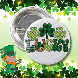 Badge Rond 2,50 Cm Jour de la Saint Patrick vert Lucky