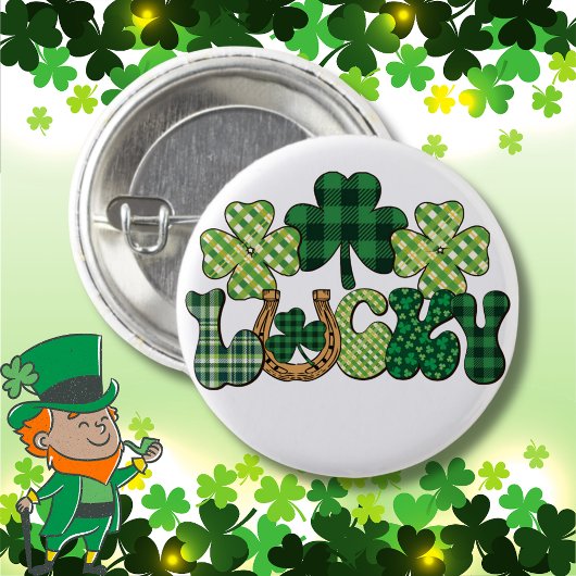 Badge Rond 2,50 Cm Jour de la Saint Patrick vert Lucky