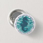 Badge Rond 2,50 Cm Jour des terres, Hippocampe et Vagues, Nettoyer l' (Devant & derrière)