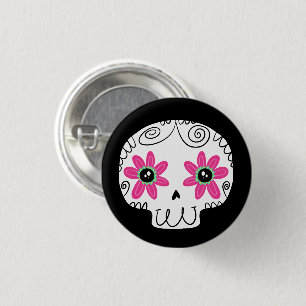 Badge Rond 2,50 Cm Jour du crâne de sucre des morts