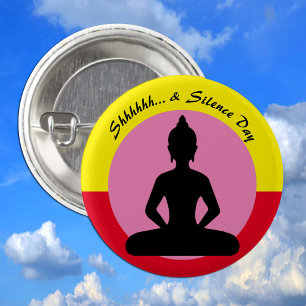 Badge Rond 2,50 Cm Jour du silence et de la méditation/Bouddha, Mindf