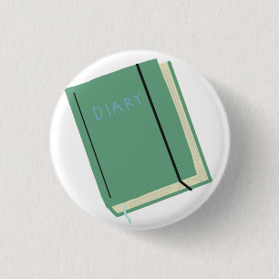 Badge Rond 2,50 Cm Journal Vert Sauge Avec Élastique