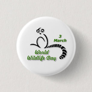 Badge Rond 2,50 Cm Journée mondiale de la faune sauvage 3 mars