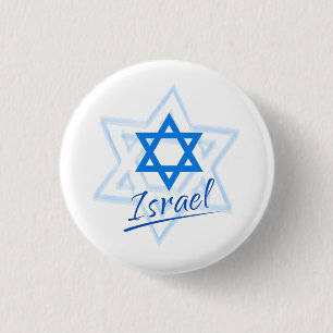 Badge Rond 2,50 Cm Joyeuse fête de l'indépendance d'Israël Étoile
