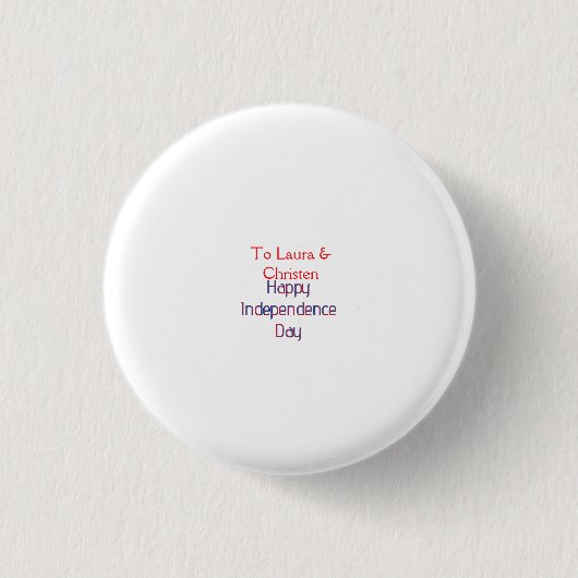 Badge Rond 2,50 Cm joyeuse fête de l'indépendance nom date simple rou (Devant)