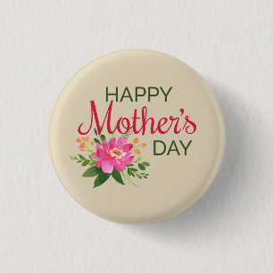 Badge Rond 2,50 Cm Joyeuse fête des mères florales Bouton de la br