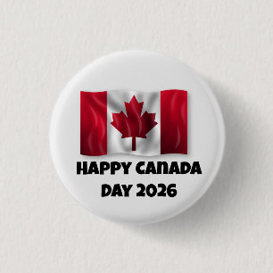 Badge Rond 2,50 Cm Joyeuse Fête du Canada 1 pouce Bouton Rond