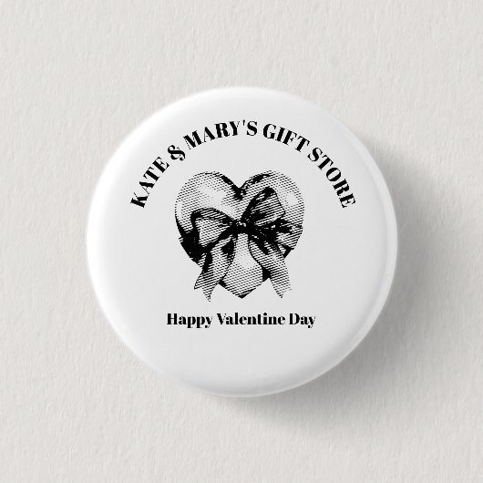 Badge Rond 2,50 Cm Joyeuse Saint-Valentin Nom de l'entreprise (Devant)