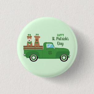 Badge Rond 2,50 Cm Joyeuse St Patrick Wire Fox Terrier Chien