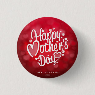Badge Rond 2,50 Cm Joyeuse typographie de la fête des mères-23534