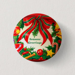 Badge Rond 2,50 Cm Joyeuses Fêtes_