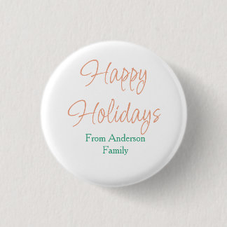 Badge Rond 2,50 Cm Joyeuses fêtes rouge pastel vert nom noël gagner