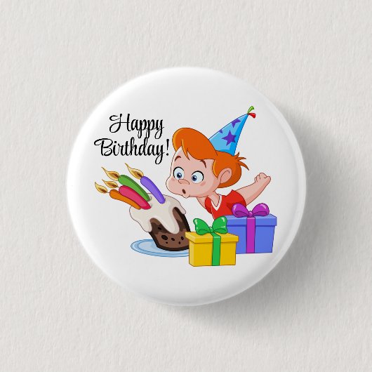 Badge Rond 2,50 Cm Joyeux anniversaire (Devant)
