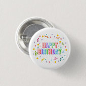 Badge Rond 2,50 Cm Joyeux Anniversaire (Devant & derrière)