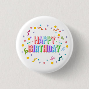 Badge Rond 2,50 Cm Joyeux Anniversaire