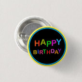 Badge Rond 2,50 Cm Joyeux anniversaire (Devant & derrière)