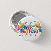 Badge Rond 2,50 Cm Joyeux anniversaire (Devant & derrière)