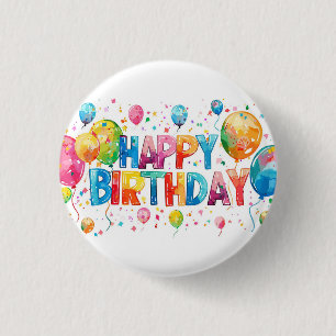 Badge Rond 2,50 Cm Joyeux anniversaire
