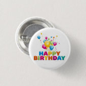 BADGE ROND 2,50 CM *JOYEUX ANNIVERSAIRE* ET BOUTON BALLONS (Devant & derrière)