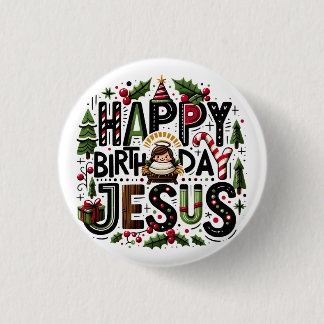 Badge Rond 2,50 Cm Joyeux anniversaire Jésus