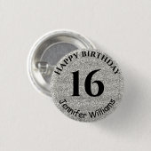 Badge Rond 2,50 Cm Joyeux anniversaire Personnalisé Nom Age Année Par (Devant & derrière)