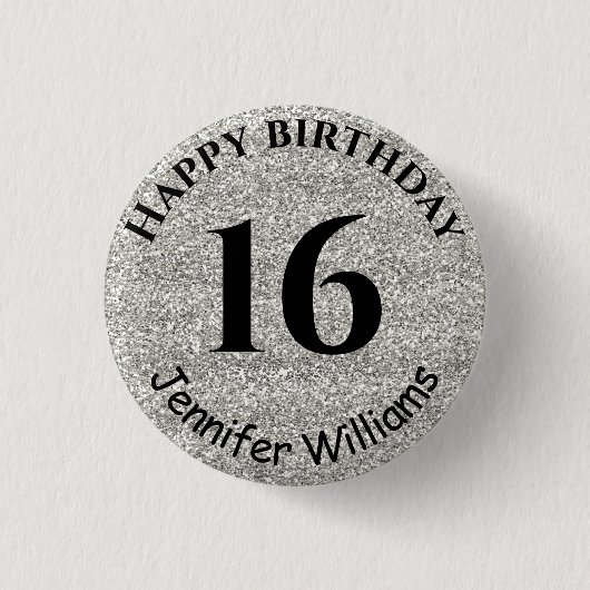 Badge Rond 2,50 Cm Joyeux anniversaire Personnalisé Nom Age Année Par (Devant)
