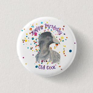 Badge Rond 2,50 Cm Joyeux Anniversaire Vieux Fou de l'Autre Côté de l